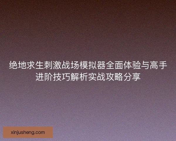绝地求生刺激战场模拟器全面体验与高手进阶技巧解析实战攻略分享